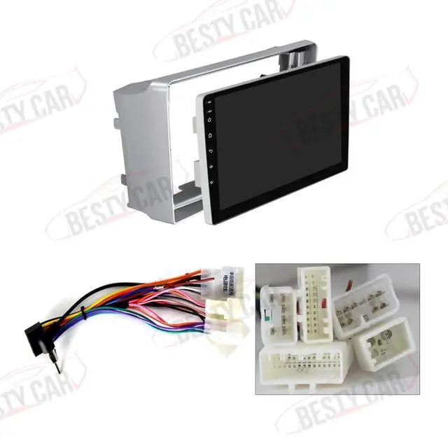 Alt view image 3 of 5 - Fits for Toyota Avensis 2002-2008 Silver Car Radio Stereo Fascia Frame Double DIN 9 inch Dash Installation Mounting Kit
