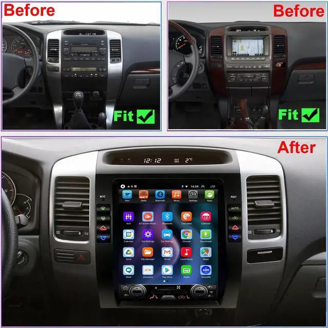 Alt view image 2 of 5 - for LEX GX470 Radio Upgrade 2002-2009,Android Stereo Replacement,8Core CPU,12.1inch IPS Touch Screen,Carplay and Android Auto,Free Camera