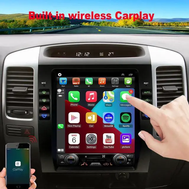 Alt view image 4 of 5 - for LEX GX470 Radio Upgrade 2002-2009,Android Stereo Replacement,8Core CPU,12.1inch IPS Touch Screen,Carplay and Android Auto,Free Camera