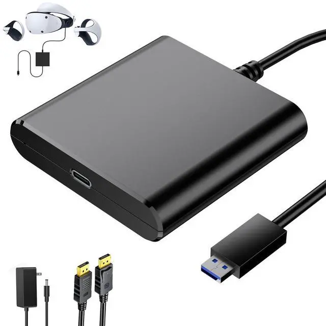 Main image of Adapter for VR2 PC Accessories Kit Compatible with VR2,Adapter Power Kit and DisplayPort Cable,Expand VR2 Game Library to Play Games on PC, Black