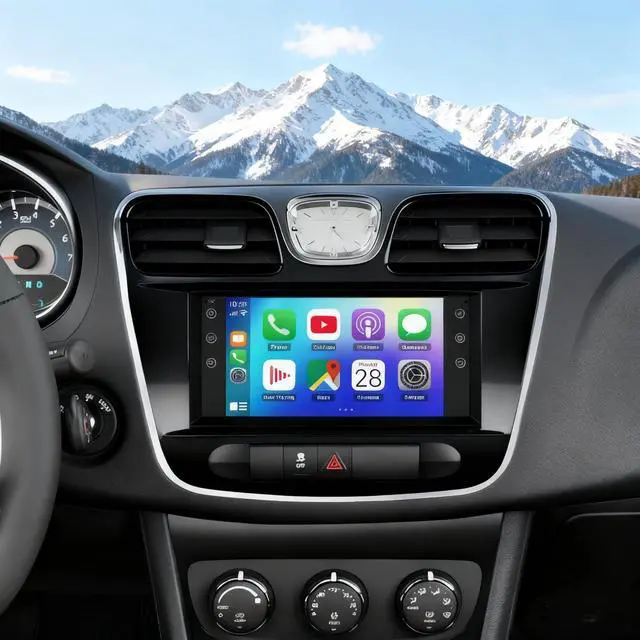 Main image of 7" Upgrade Car Stereo Radio for Chrysler 200 2011 2012 2013 2014,Double Din QLED Touchscreen Head Unit w/Wireless Carplay & Android Auto,GPS Bluetooth WiFi SWC FM/RDS AUX-in+AHD Backup Camera M