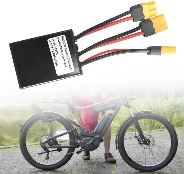 Main image of Dual Battery Connector, 20V-72V DC E-Bike Dual Battery Discharge Converter XT60 Port Adapter Battery Capacity Double Battery Pack Switch Balancer (30A)