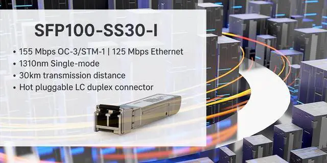 Alt view image 2 of 4 - SFP100-SS30-I ^^ 100Mbps SFP Optical Transceiver/ Single-Mode / 30km, 1310nm, ORing Industrial Networking