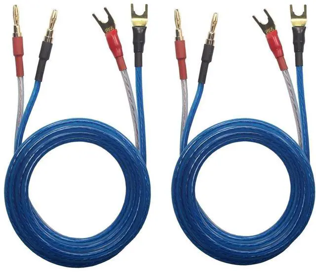 Main image of KK YB-ZB 1pair Set(4 Spade Plug & 4 Banana Plug) HiFi OFC Speaker Wire, Spade Plug to Banana Type Plug 1.5M(4.92ft)/3M(9.84ft)/5M(16ft), KK YB-ZB (5M(16.4ft))