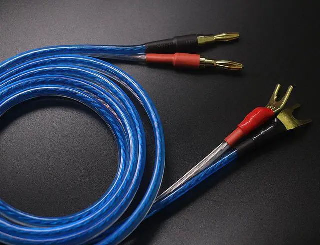 Alt view image 4 of 4 - KK YB-ZB 1pair Set(4 Spade Plug & 4 Banana Plug) HiFi OFC Speaker Wire, Spade Plug to Banana Type Plug 1.5M(4.92ft)/3M(9.84ft)/5M(16ft), KK YB-ZB (5M(16.4ft))
