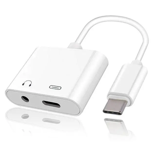 Alt view image 2 of 5 - USB C Headphone Adapter Earphone 3.5mm Jack Compatible with Samsung Galaxy Tab S9 FE/S7 FE/S9 FE Plus, Type-C Charger Port Splitter Mic Support Hands-Free Headset Adaptor
