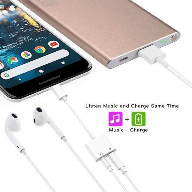 Alt view image 4 of 5 - USB C Headphone Adapter Earphone 3.5mm Jack Compatible with Samsung Galaxy Tab S9 FE/S7 FE/S9 FE Plus, Type-C Charger Port Splitter Mic Support Hands-Free Headset Adaptor