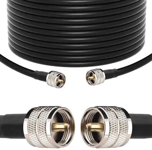Main image of YOTENKO RG213 Coaxial Cable 60FT - CB Coax Cable Ultra Low Loss RG-213 UHF PL259 Coax Cable Male to Male, 50 Ohm, for Ham Radio CB Radio Antenna