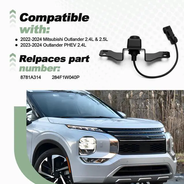 Alt view image 2 of 5 - Front View Camera Compatible with 2022-2024 Mitsubishi Outlander 2.4L 2.5L 2023-2024 Outlander PHEV 2.4L Replace 8781A314 284F1W040P Parking Assist