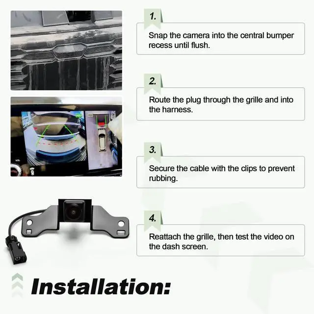 Alt view image 5 of 5 - Front View Camera Compatible with 2022-2024 Mitsubishi Outlander 2.4L 2.5L 2023-2024 Outlander PHEV 2.4L Replace 8781A314 284F1W040P Parking Assist