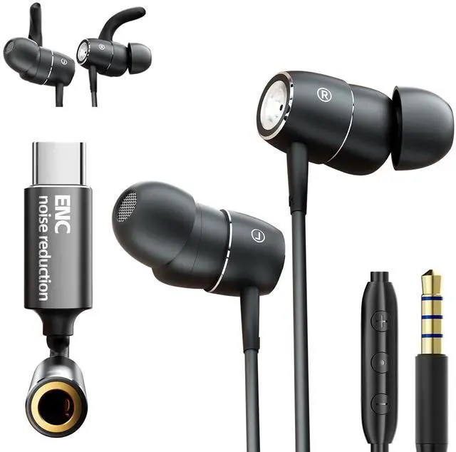 Main image of Wired Earbuds Super Bass Noise-Canceling in-Ear Headphones With ENC Mic
