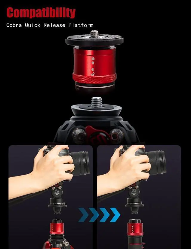 Alt view image 2 of 5 - IFOOTAGE Gazelle TC3B+Komodo K3 Carbon Camera Tripod with Fluid Head,Portable Travel Tripod,for Professional Photography, Content Creation, Vlogging and Video Production