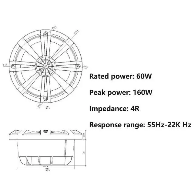 Alt view image 4 of 4 - 2 Pieces 7in Golf Cart Coaxial Speakers with RGB LED, IP65 Waterproof Speaker with Controller (Remote/App Control), 4 160w Fit for Cars, Trucks, Golf Carts, ATV/UTV, Boat