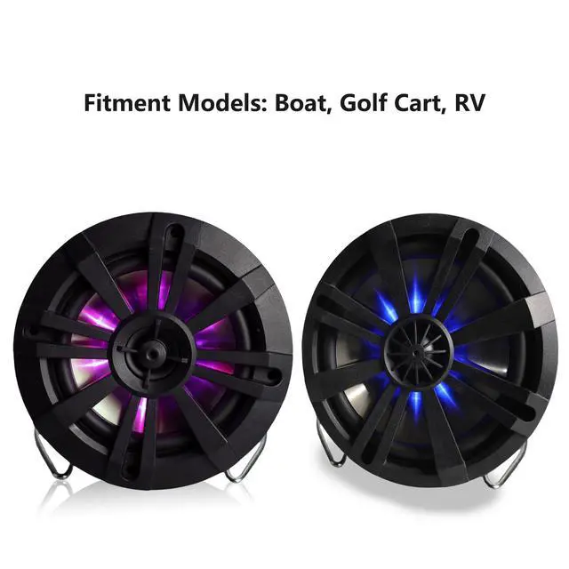 Alt view image 3 of 4 - 2 Pieces 7in Golf Cart Coaxial Speakers with RGB LED, IP65 Waterproof Speaker with Controller (Remote/App Control), 4 160w Fit for Cars, Trucks, Golf Carts, ATV/UTV, Boat