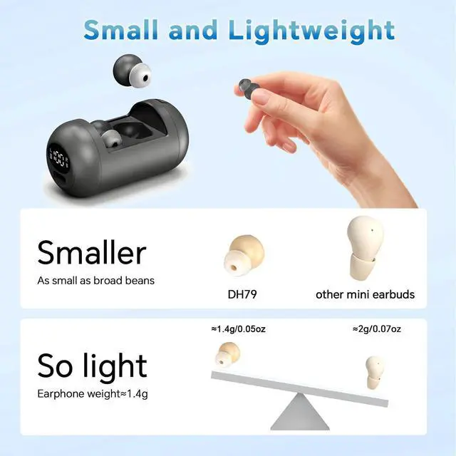 Alt view image 2 of 5 - Xmenha Flat Sleep Earbuds Sleeping Ear Buds Headphones for Side Sleepers Comfortable Discreet Invisible Mini Small Tiny Noise Cancelling Earbuds Sleepinig on Side Wireless Bluetooth Earphones