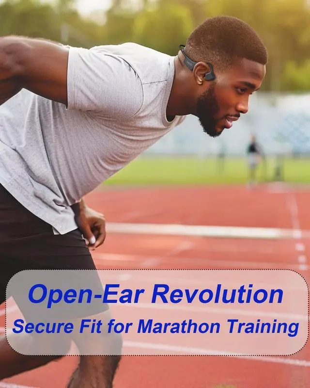 Alt view image 3 of 5 - YouthWhisper Bone Conduction Headphones IP67 Waterproof Wireless Bluetooth 5.2 Headset w/Dual CVC8.0 Noise-Canceling Mics Soft Silicone Sport Earphones for Running/Gym/Calls