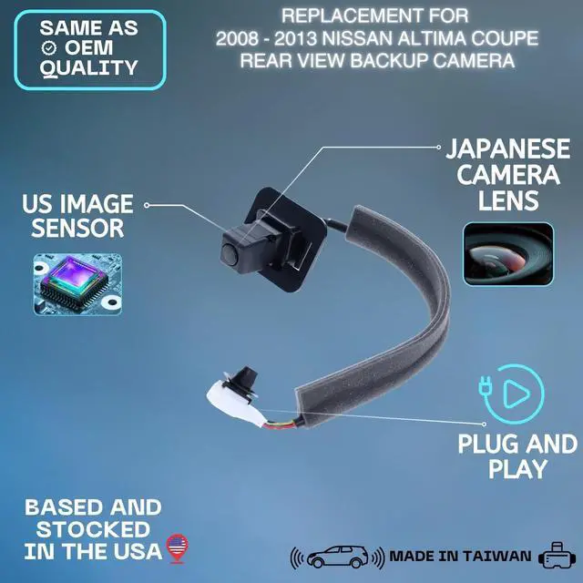 Alt view image 2 of 5 - Backup Camera Replaces for 2008 2009 2010 2011 2012 2013 Nissan Altima Coupe OE Part# 28442ZX51A 28442JB100 28442ZX50A
