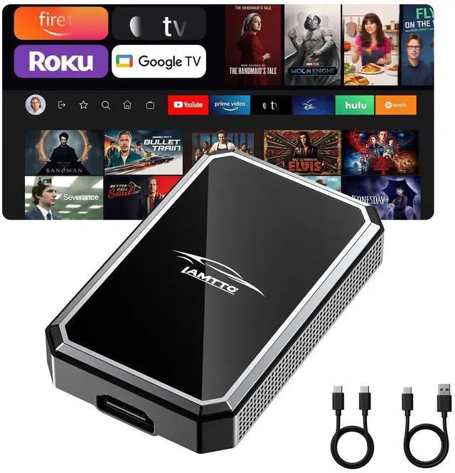 Main image of LAMTTO 2-in-1 Car TV Mate Pro Wireless CarPlay Adapter with HD Media Port Input for TV Stick, Switch to Watch on Car Screen Compatible with Wired CarPlay Touchscreen Cars2016-2025
