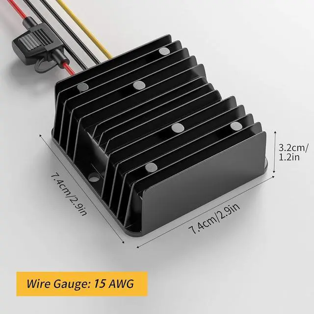 Alt view image 3 of 5 - 12v to 24v DC Step up Converter, Voltage Transformer 15A 360W Step up Converter with Fuse Waterproof Transformer 12v for Golf Cart LED Light Motor Truck Vehicle Boat etc.