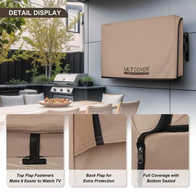 Alt view image 4 of 5 - ULTCOVER Waterproof Outdoor TV Cover with Clear Front Flap for 28-32 inch Outside Flat Screen Televisions