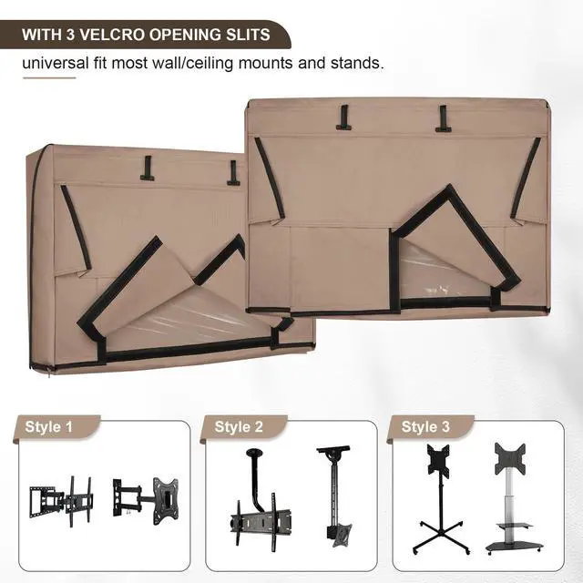 Alt view image 5 of 5 - ULTCOVER Waterproof Outdoor TV Cover with Clear Front Flap for 28-32 inch Outside Flat Screen Televisions