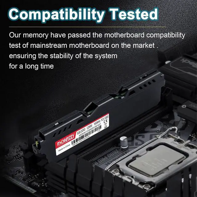 Alt view image 4 of 5 - Moaffzey 8GB DDR3 RAM 1600MHz PC3-12800 CL11 Desktop Computer Memory, 240-Pin 1.5V 2Rx8 Dual Rank Non-ECC Unbuffered PC Computer RAM Stick Upgrade - Black