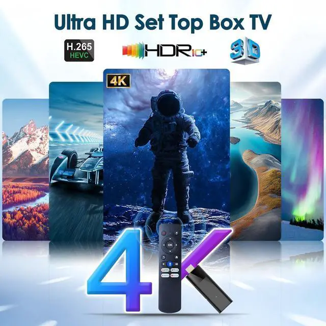 Alt view image 3 of 5 - BL Android TV Stick 4K, 2026 Android TV Stick 10.0 2GB RAM 16GB ROM, H313 CPU Supports 2.4G/5G Wi-Fi Bluetooth 5.0 USB HDR10 with Bluetooth Voice Remote Control
