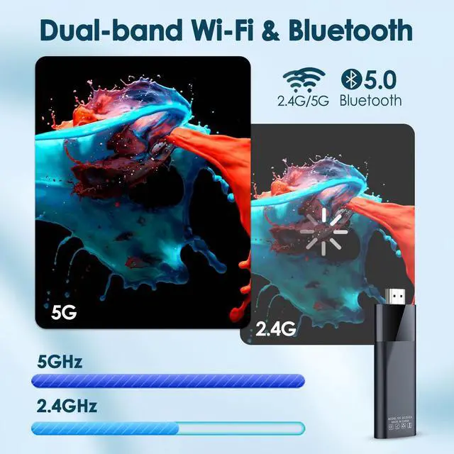 Alt view image 4 of 5 - BL Android TV Stick 4K, 2026 Android TV Stick 10.0 2GB RAM 16GB ROM, H313 CPU Supports 2.4G/5G Wi-Fi Bluetooth 5.0 USB HDR10 with Bluetooth Voice Remote Control