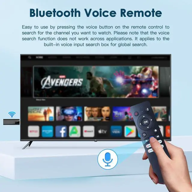 Alt view image 5 of 5 - BL Android TV Stick 4K, 2026 Android TV Stick 10.0 2GB RAM 16GB ROM, H313 CPU Supports 2.4G/5G Wi-Fi Bluetooth 5.0 USB HDR10 with Bluetooth Voice Remote Control