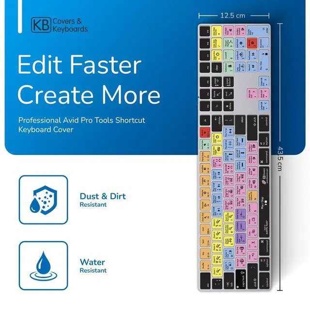 Alt view image 2 of 5 - KB Covers Avid Pro Tools Keyboard Cover Compatible with Wireless Magic Keyboard (2016+) ^^ Ultra Thin Dust Water & Dirt Resistant Silicone Skins