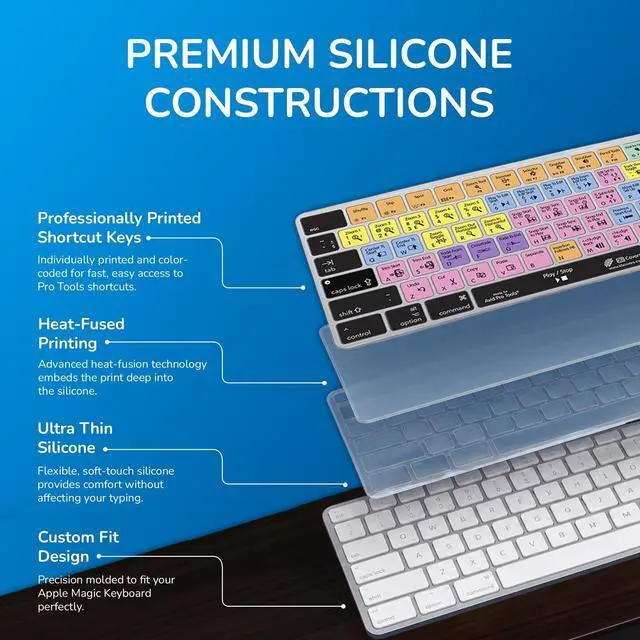 Alt view image 4 of 5 - KB Covers Avid Pro Tools Keyboard Cover Compatible with Wireless Magic Keyboard (2016+) ^^ Ultra Thin Dust Water & Dirt Resistant Silicone Skins