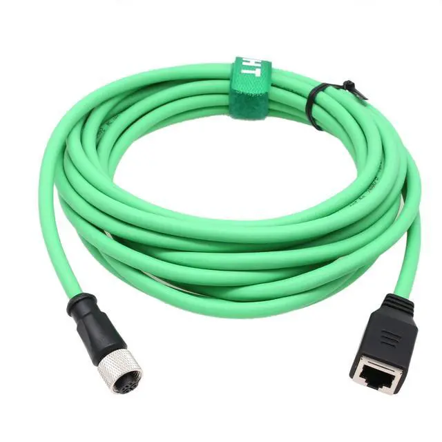 Alt view image 5 of 5 - HangTon Ethernet Network Adapter Cable M12 4 Pin D Code to RJ45 Jack Cat5e for SICK Keyence IV2 SR-1000 Barcode Reader Datalogic Scanner Matrix 210N 300N 450 DS5110 2m, Green