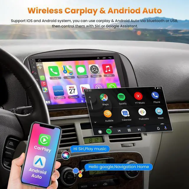 Alt view image 3 of 5 - 4+64GB Car Radio for Hyundai Sonata NF Radio 2004-2008, Android 13 Car Stereo with Wireless Carplay & Android Auto Voice Control Bluetooth/WiFi/GPS/FM/DSP/SWC Backup Camera