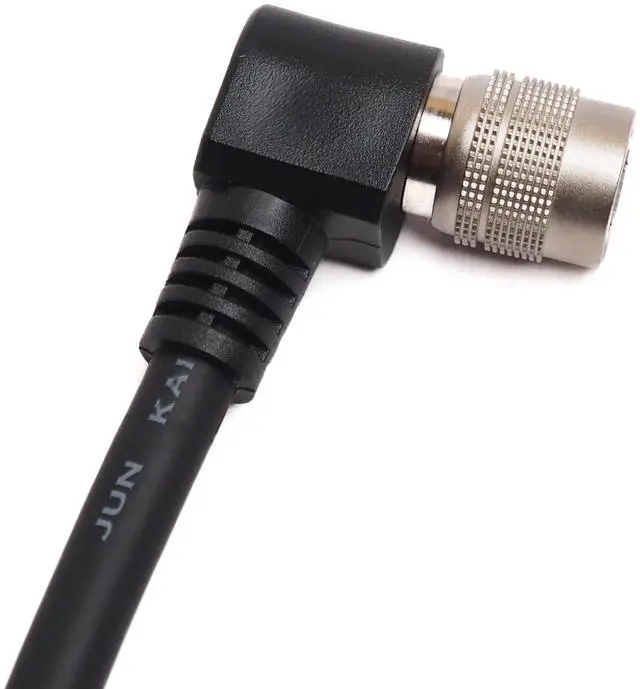 Main image of XLCS Designs 12 Pin Hirose Cable, 90 Degree Right Angle Male to Female Pigtail, 50cm Length, Black, POV, Face Cam, Streaming and Broadcast, Compatible with Marshall Style Cameras