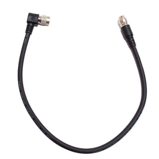 Alt view image 2 of 5 - XLCS Designs 12 Pin Hirose Cable, 90 Degree Right Angle Male to Female Pigtail, 50cm Length, Black, POV, Face Cam, Streaming and Broadcast, Compatible with Marshall Style Cameras