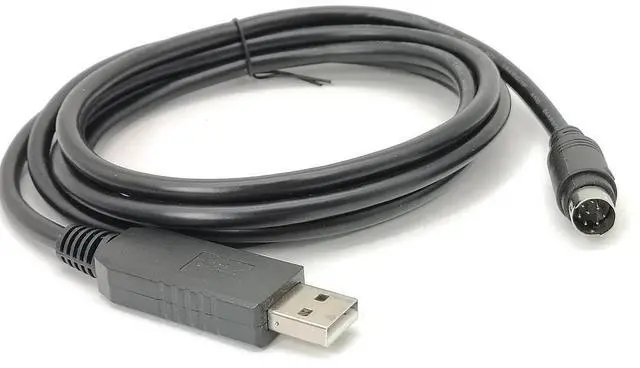 Main image of Pidwaok USB to Mini DIN 8 Pin Cable FT232RL Chip RS232 Serial Adapter 1.8m for Alicat Flow Meters Controllers PC Data Communication