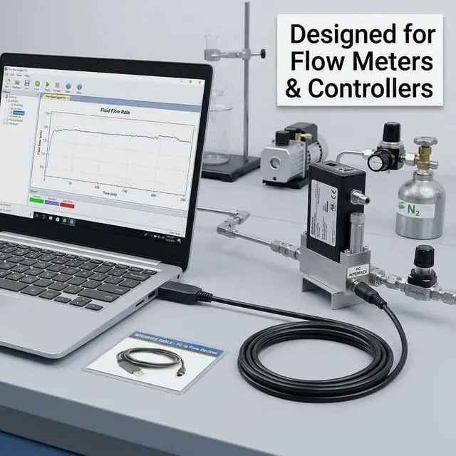 Alt view image 5 of 5 - Pidwaok USB to Mini DIN 8 Pin Cable FT232RL Chip RS232 Serial Adapter 1.8m for Alicat Flow Meters Controllers PC Data Communication