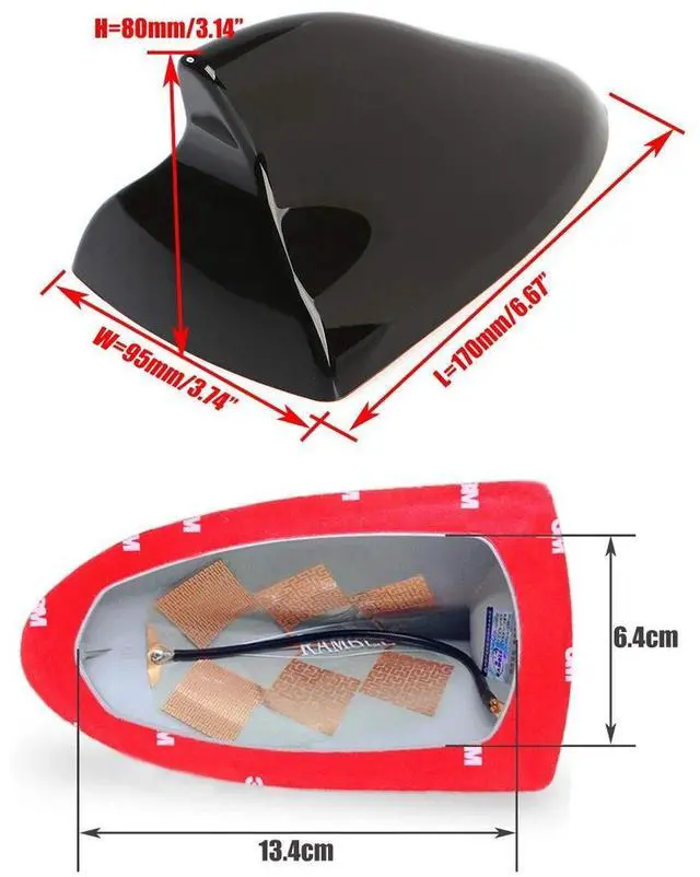 Alt view image 5 of 5 - Ramble- Shark Fin Antenna, Utility Model Patented Production, Auto Exterior Parts, Car SUV Aerial Accessories, Antennas for Subaru XV and Forester (Advanced Style, Black)