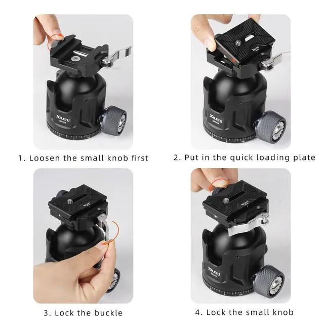 Alt view image 5 of 5 - XILETU Aluminum Ball Head for Shooting Tripod 360 Panoramic Ball Head for DSLR Camera Compatible with Arca Swiss and Picatinny Maximum Load Capacity of 55lbs for Hunting and Photography (44mm)
