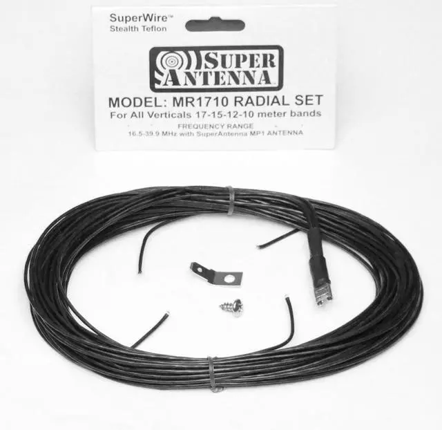 Main image of Super Antenna MR1710 SuperWire Radial Set for HF Vertical Antennas 17m 15m 12m 11m 10m Bands ham Radio MP1 Ground Plane