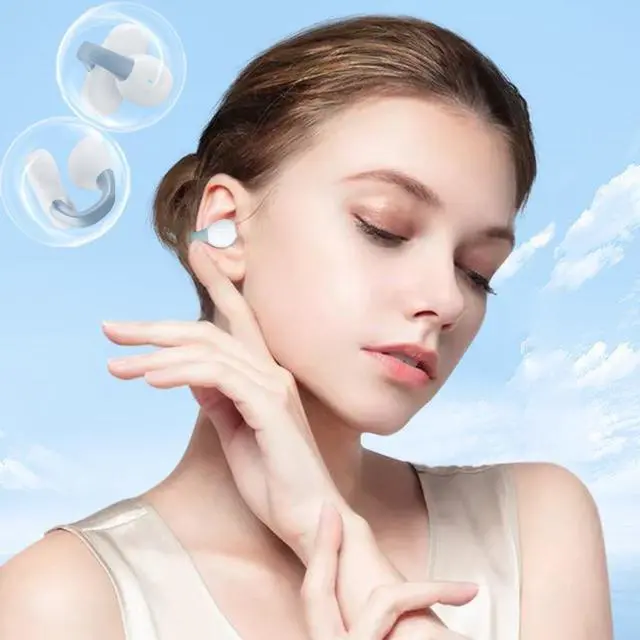 Alt view image 4 of 5 - IHAO Clip Ear Sport Earbud Headphones Bluetooth 5.3 Open Earpiece, Clip On Ear Never Fall Out 8 Hours Playtime with Charging Case, HiFi Sound Noise Reduction Painless Firm Wear IPX4 Waterproof-White