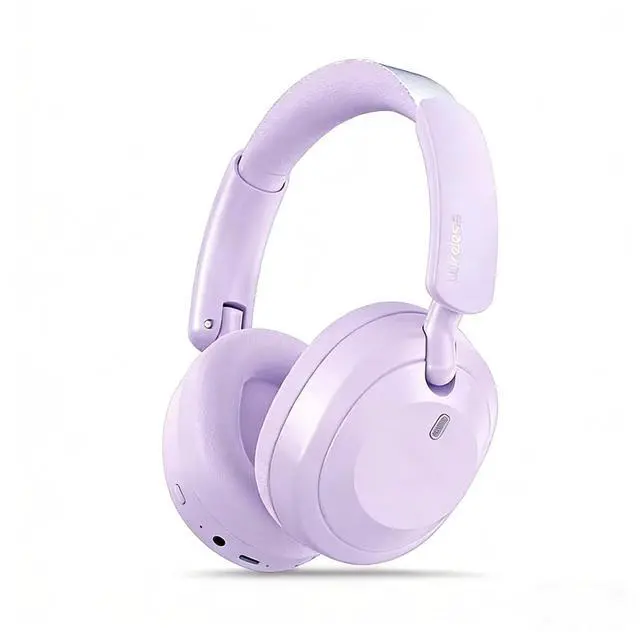 Main image of BYDGUMEI L70 Noise-Cancelling Headphones, Wireless Over-Ear Bluetooth Headphones, 50-Hour Playback Time, High-Resolution Audio, Bass, Memory Foam Ear Cups, Travel, Office, USB-C Charging (Purpl