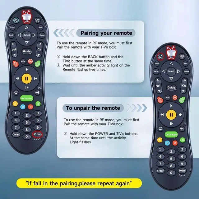 Alt view image 3 of 5 - WKOLF New Replacement Remote Control for TiVo TGN-RC30 Roamio Plus/OTA/Pro, Works with RCN/Astound SMLD-00266-000
