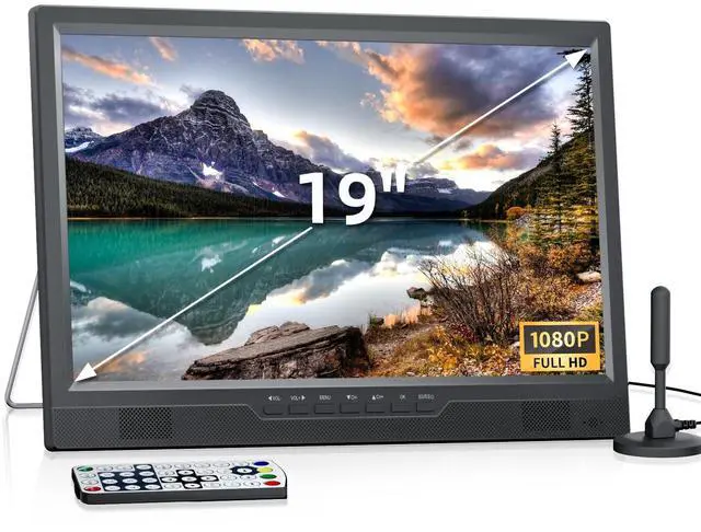 Main image of NORTHING 19.2 Inch Portable TV with Antenna, 1080P LED Small TV with HDMI Input/AV Input/USB Port, Flat Screen TV Built-in Stand, for Camping Kitchen Bedroom Patio RV Indoor Outdoor