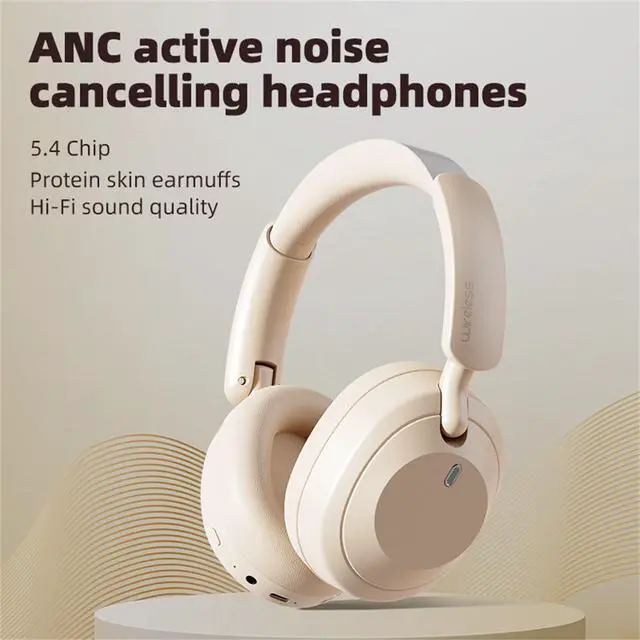 Alt view image 3 of 5 - BYDGUMEI L70 Noise-Cancelling Headphones, Wireless Over-Ear Bluetooth Headphones, 50-Hour Playback Time, High-Resolution Audio, Bass, Memory Foam Ear Cups, Travel, Office, USB-C Charging (Purpl