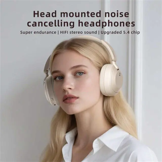 Alt view image 4 of 5 - BYDGUMEI L70 Noise-Cancelling Headphones, Wireless Over-Ear Bluetooth Headphones, 50-Hour Playback Time, High-Resolution Audio, Bass, Memory Foam Ear Cups, Travel, Office, USB-C Charging (Purpl