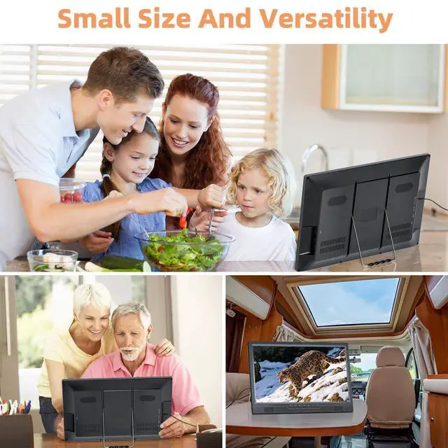 Alt view image 5 of 5 - NORTHING 19.2 Inch Portable TV with Antenna, 1080P LED Small TV with HDMI Input/AV Input/USB Port, Flat Screen TV Built-in Stand, for Camping Kitchen Bedroom Patio RV Indoor Outdoor