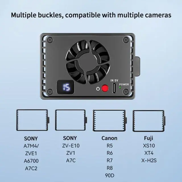 Alt view image 3 of 5 - Mcoplus CF-02 Semiconductor Radiator Camera Heatsink Cooler Fan for Sony for Cano for Fuji for Nikon, Camera Cooling Fan for A7M4 ZVE1 A6700 A7C2 ZV E10 ZV1 for XT4 for R6 R7(Without Digital Display)