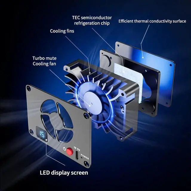 Alt view image 4 of 5 - Mcoplus CF-02 Semiconductor Radiator Camera Heatsink Cooler Fan for Sony for Cano for Fuji for Nikon, Camera Cooling Fan for A7M4 ZVE1 A6700 A7C2 ZV E10 ZV1 for XT4 for R6 R7(Without Digital Display)