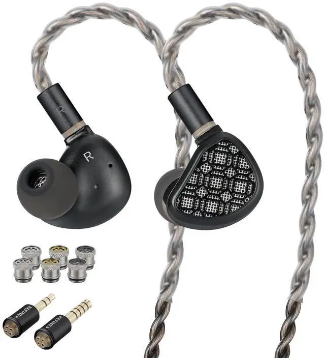 Main image of Kefine Arnar 14.5mm Planar Magnetic & Knowles BA Drivers IEM Earphones, Hybrid in-Ear Monitors, HiFi Earbuds with 3 Tuning Nozzles, Detachable Silver-Plated Cable,3.5mm/4.4mm Interchangeable Plugs